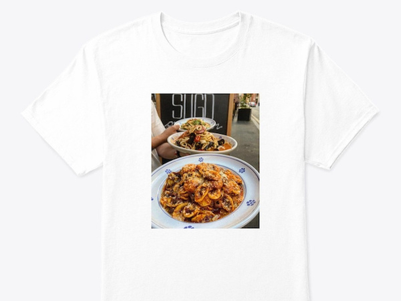 A Tshirt From Ancoats Manchester Pasta Joint Sugo Celebrating The House Plate